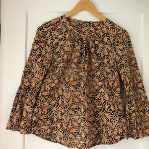 J Crew giraffe print peasant style top, size 8